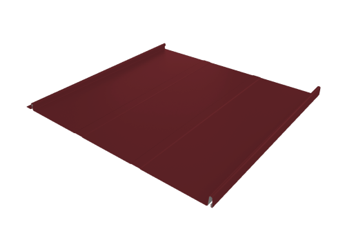 Фальц двойной стоячий Line Grand Line 0,5 PE с пленкой на замках RAL 3005 красное вино