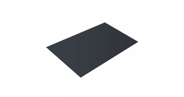 Плоский лист 0,5 GreenCoat Pural RR 23 темно-серый (RAL 7024 мокрый асфальт)
