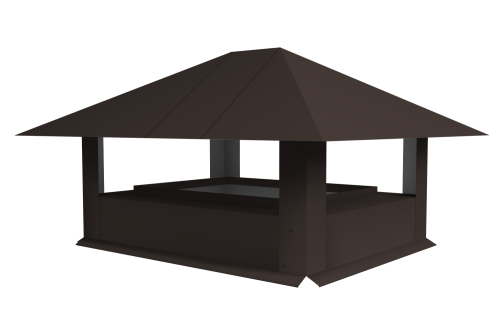 Дымник на трубу 520х390мм 0.5 Satin с пленкой RR 32 темно-коричневый