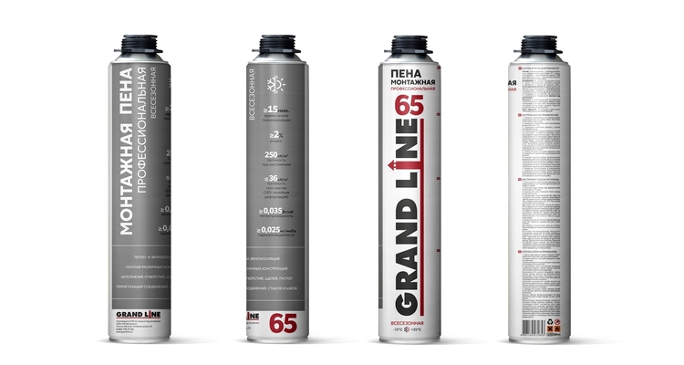 Пена монтажная профессиональная Grand Line 65, 800мл