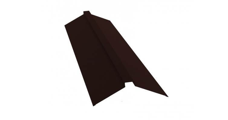 Планка конька плоского 150х40х150 GreenCoat Pural BT с пленкой RR 887 шоколадно-коричневый (RAL 8017 шоколад) (2м)