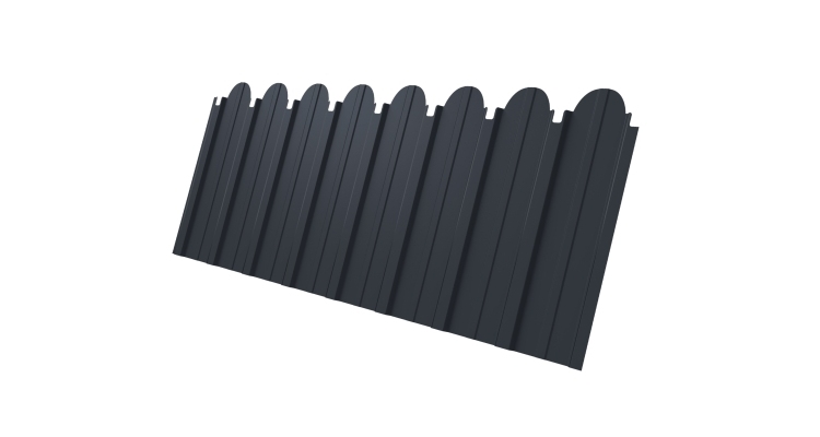 Профнастил С10A фигурный 0,45 Drap TX RAL 7024 мокрый асфальт