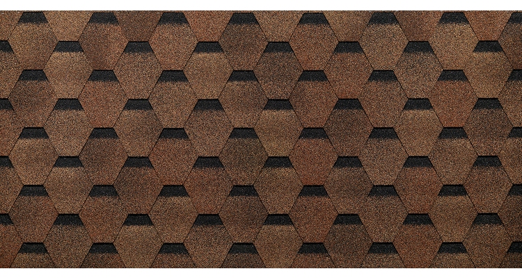Гибкая черепица Eurasia, Шестигранник, Светло-коричневый
