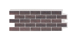 Фасадная панель GL Состаренный кирпич Design Plus кофе с белым швом