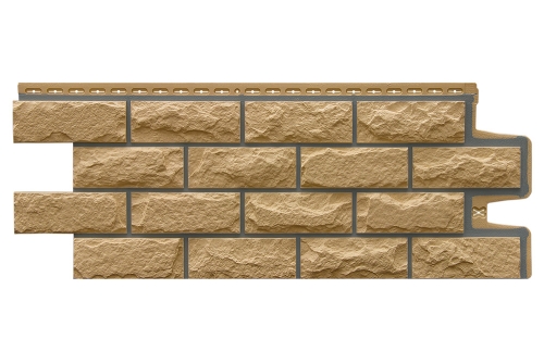 Фасадная панель GL Колотый камень Design песочный со швом RAL 7006