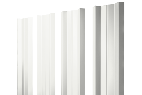 Штакетник М-образный A с прямым резом 0.5 Satin RAL 9003 сигнальный белый