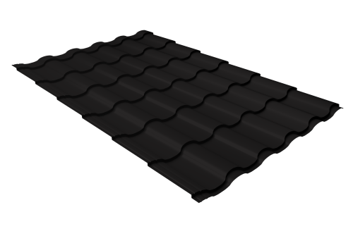 Металлочерепица кредо Grand Line 0,45 Drap TX RAL 9005 черный