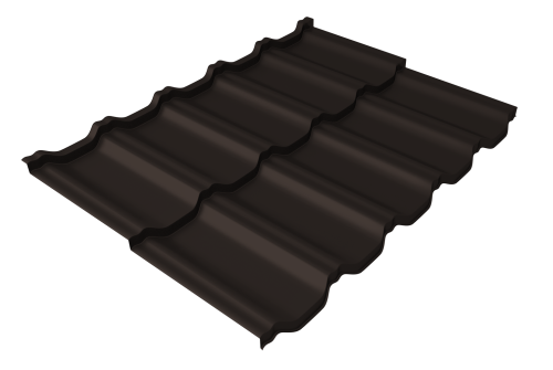 Металлочерепица модульная квинта uno GL 0,45 Drap TR RR 32 темно-коричневый