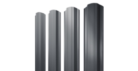 Штакетник Прямоугольный фигурный 0.4 PE-Double RAL 7024 мокрый асфальт