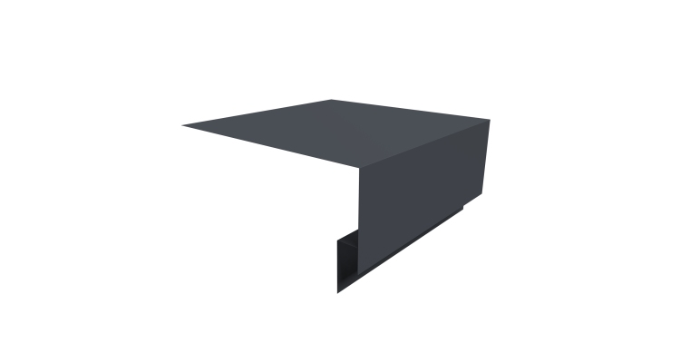 Планка околооконная сложная Блок-хаус new 250х75х27 0,45 Drap TwinColor RAL 7024 мокрый асфальт (3м)