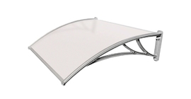 Козырек Krovent из поликарбоната 1200х930х280 молочный (серебристый кронштейн)