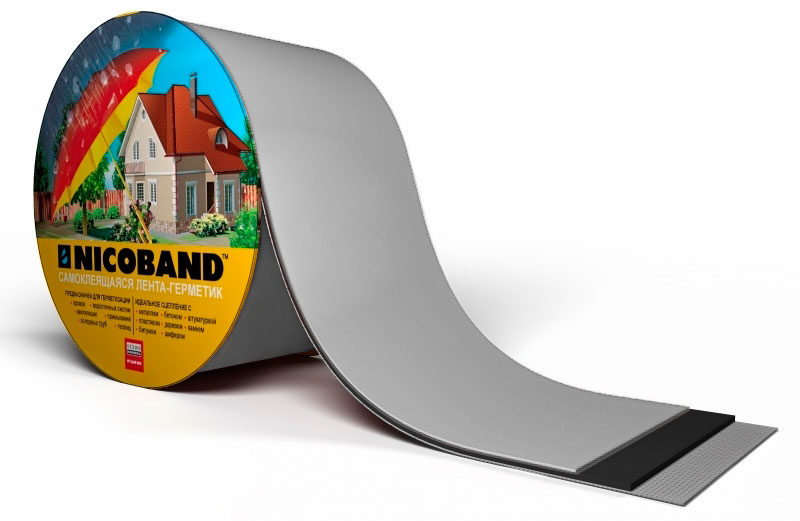Лента герметизирующая Технониколь Nicoband самоклеящаяся 10мх20см, серебристая