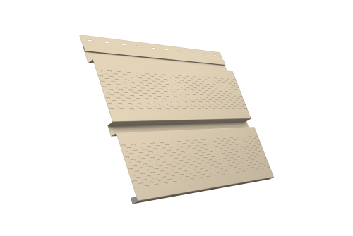 Софит металлический Квадро Брус с перфорацией 0,45 Drap TX с пленкой RAL 1015 светлая слоновая кость