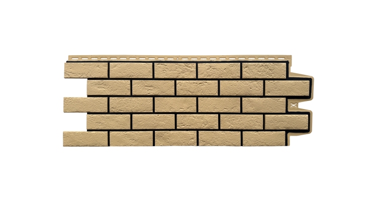 Фасадная панель GL Состаренный кирпич Design песочный со швом RAL 9005