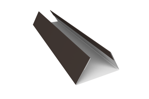 Планка стыковочная составная нижняя 0,45 PE с пленкой RR 32 темно-коричневый (3м)