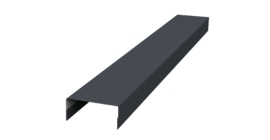 Ламель лицевая 125 забора жалюзи Texas стартовая/финишная для калиток и ворот 0.5 Atlas X с пленкой RAL 7024 мокрый асфальт