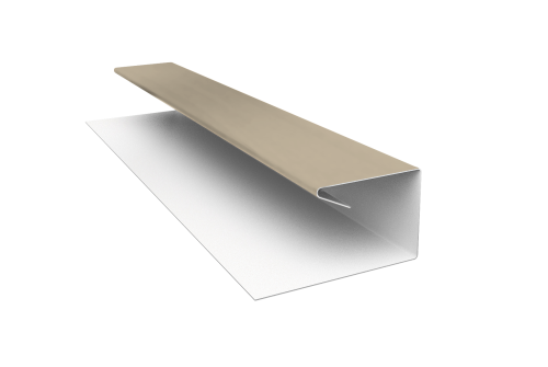 Планка П-образная завершающая сложная (КД) 0,5 Satin с пленкой RAL 1015 светлая слоновая кость (3м)