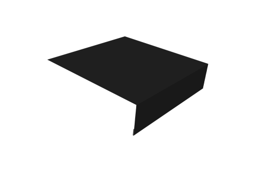 Планка околооконная простая 200х50 0,5 Satin с пленкой RAL 9005 черный (3м)