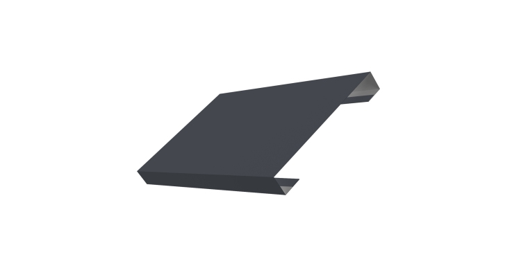 Ламель лицевая 150 забора жалюзи Texas стартовая/финишная для калиток и ворот 0,5 PurLite Matt с пленкой RAL 7024 мокрый асфальт