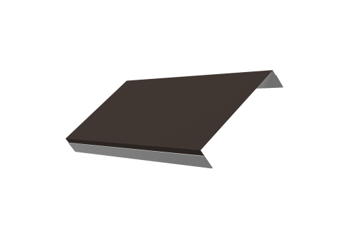 Ламель обратная 150 забора жалюзи Texas стартовая/финишная для калиток и ворот 0,5 Satin Matt с пленкой RR 32 темно-коричневый