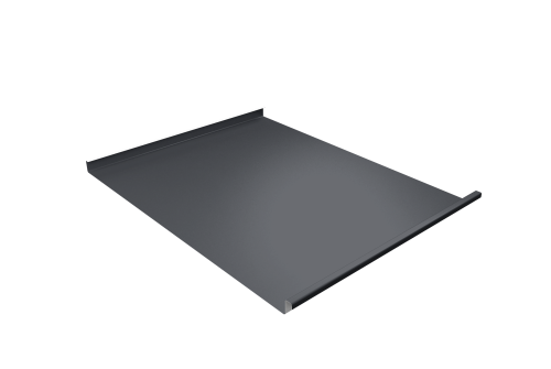 Фальц двойной стоячий Grand Line 0,5 PE с пленкой на замках RAL 7024 мокрый асфальт