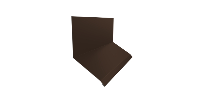 Планка примыкание верхнее к стене фальц 150х130х20 0,5 Satin Matt RAL 8017 шоколад (2м)