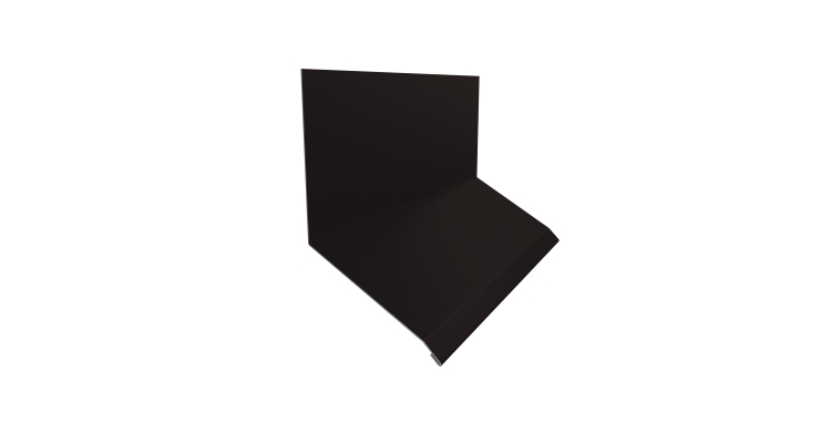 Планка примыкание верхнее к стене фальц 150х130х20 0,5 Satin Matt RAL 9005 черный (3м)