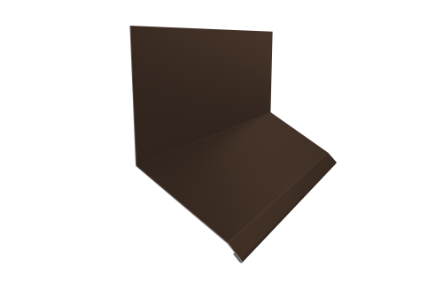 Планка примыкание верхнее к стене фальц Grand Line 150х130х20 0,5 Drap TX RAL 8017 шоколад (2м)