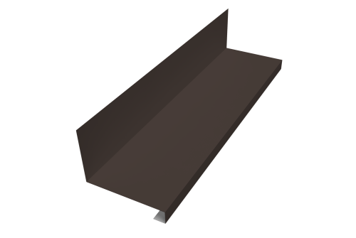 Планка примыкание нижнее к трубе фальц 0,45 PE с пленкой RR 32 темно-коричневый (2м)