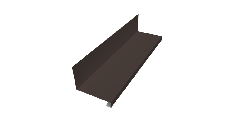 Планка примыкание нижнее к трубе фальц 0,45 PE с пленкой RR 32 темно-коричневый (3м)