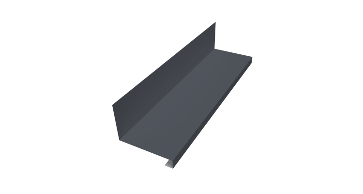 Планка примыкание нижнее к трубе фальц 0,5 Drap RAL 7024 мокрый асфальт (3м)