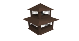 Дымник на трубу двойной с сеткой 890х530мм 0,45 PE с пленкой RAL 8017 шоколад