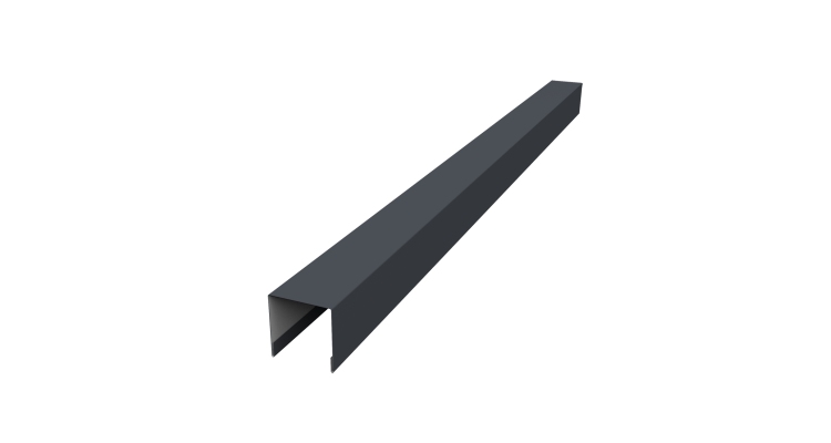 Планка вертикальная лицевая для забора жалюзи Palermo 0,5 Satin Matt RAL 7024 мокрый асфальт (2,5м)