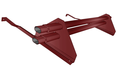 Снегозадержатель трубчатый для натуральной черепицы Стандарт RAL 3011 1м (профиль до 50мм)